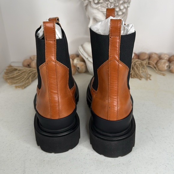 ALLSAINTS HARLEE Chelsea Tan Leather Lug Sole Chunky Boots Euro 38/7 NWOB - Picture 8 of 10